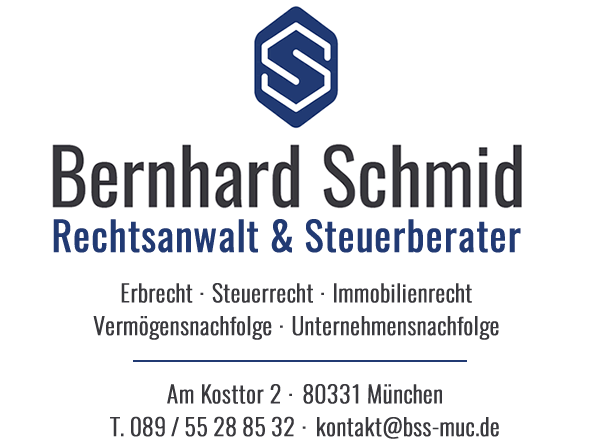 & Steuerberater Bernhard Schmid München: Kontakt und steuerrechtliche Tätigkeitsbereiche